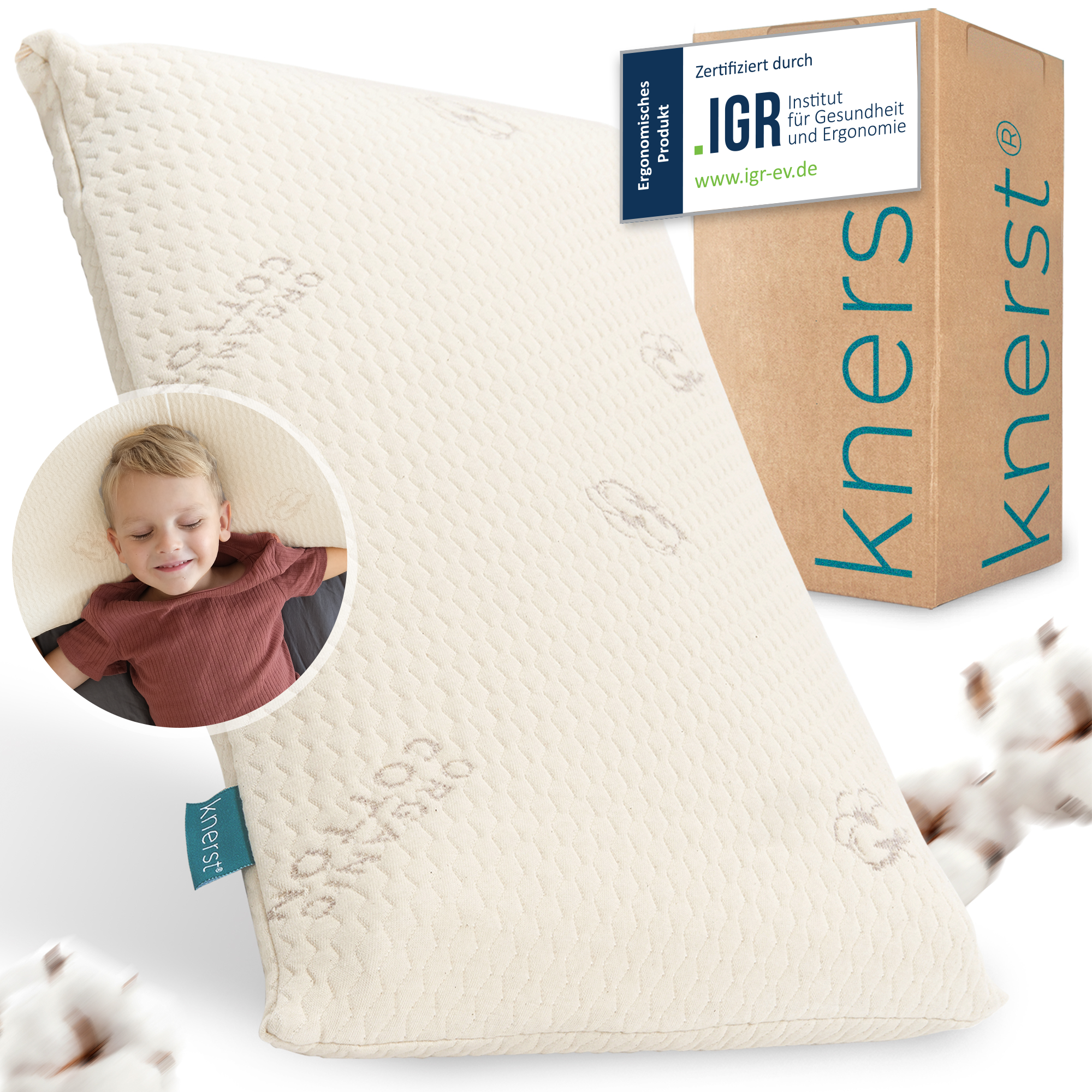 Ergonomisches Kinderkopfkissen aus Memory Foam