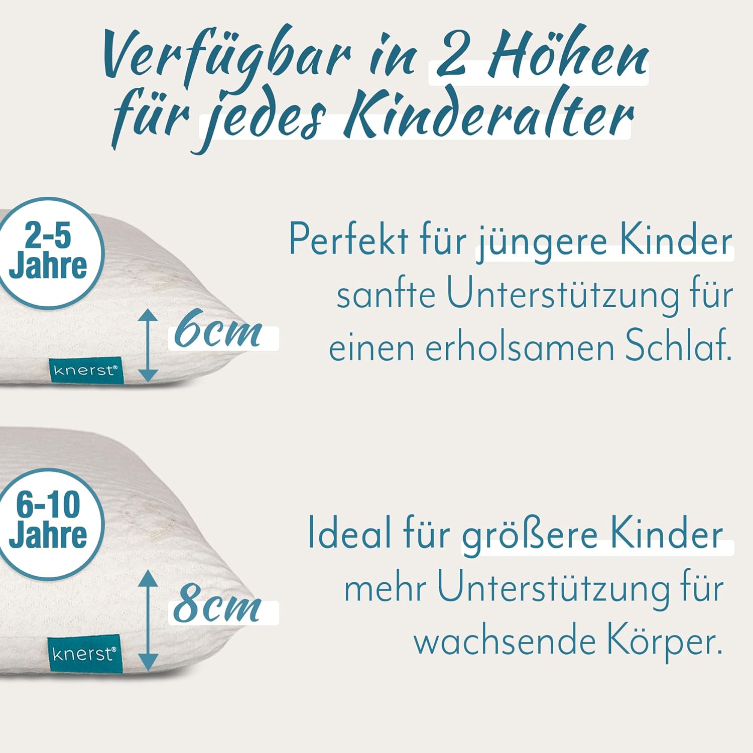 Ergonomisches Kinderkopfkissen aus Memory Foam
