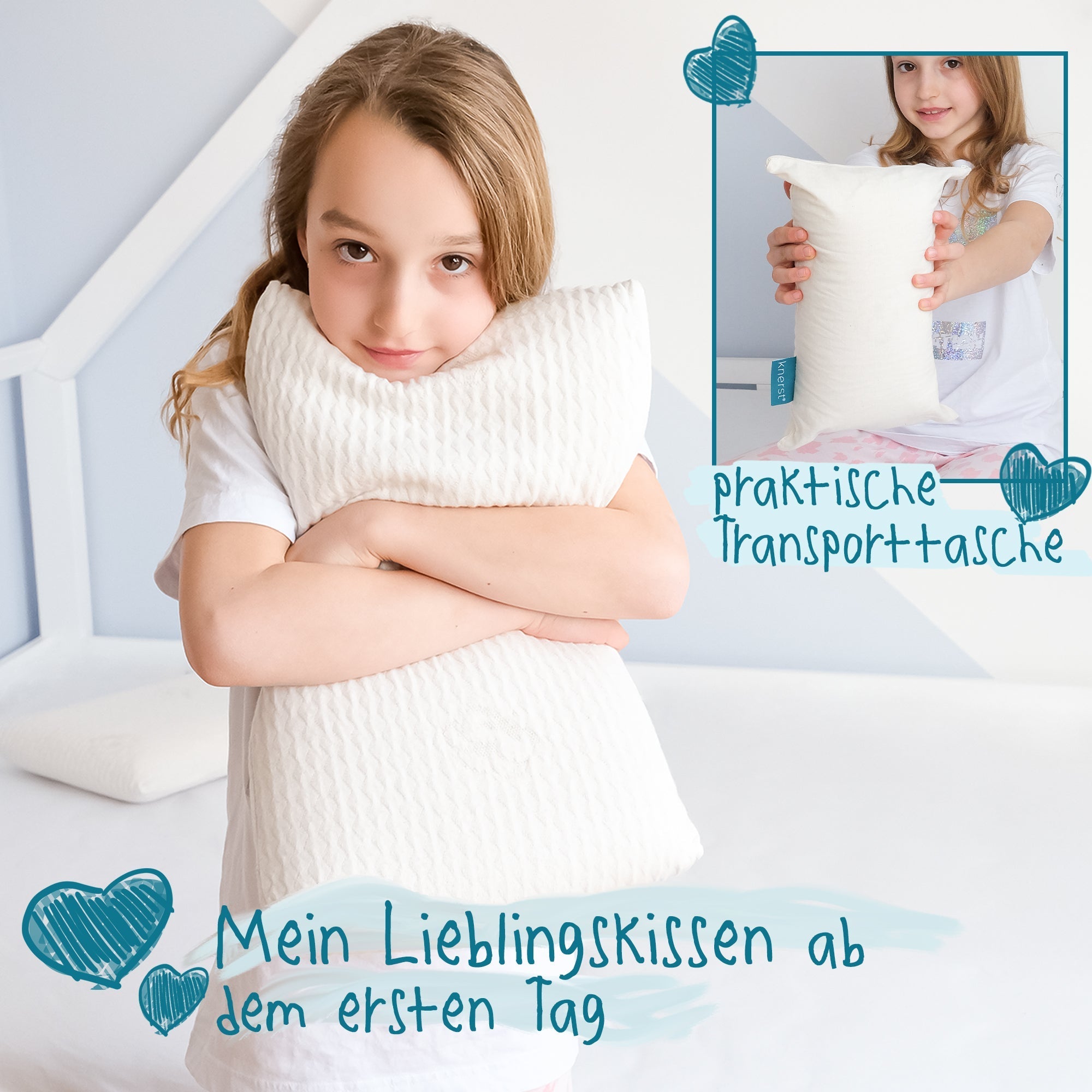 Ergonomisches Kinderkopfkissen aus Memory Foam