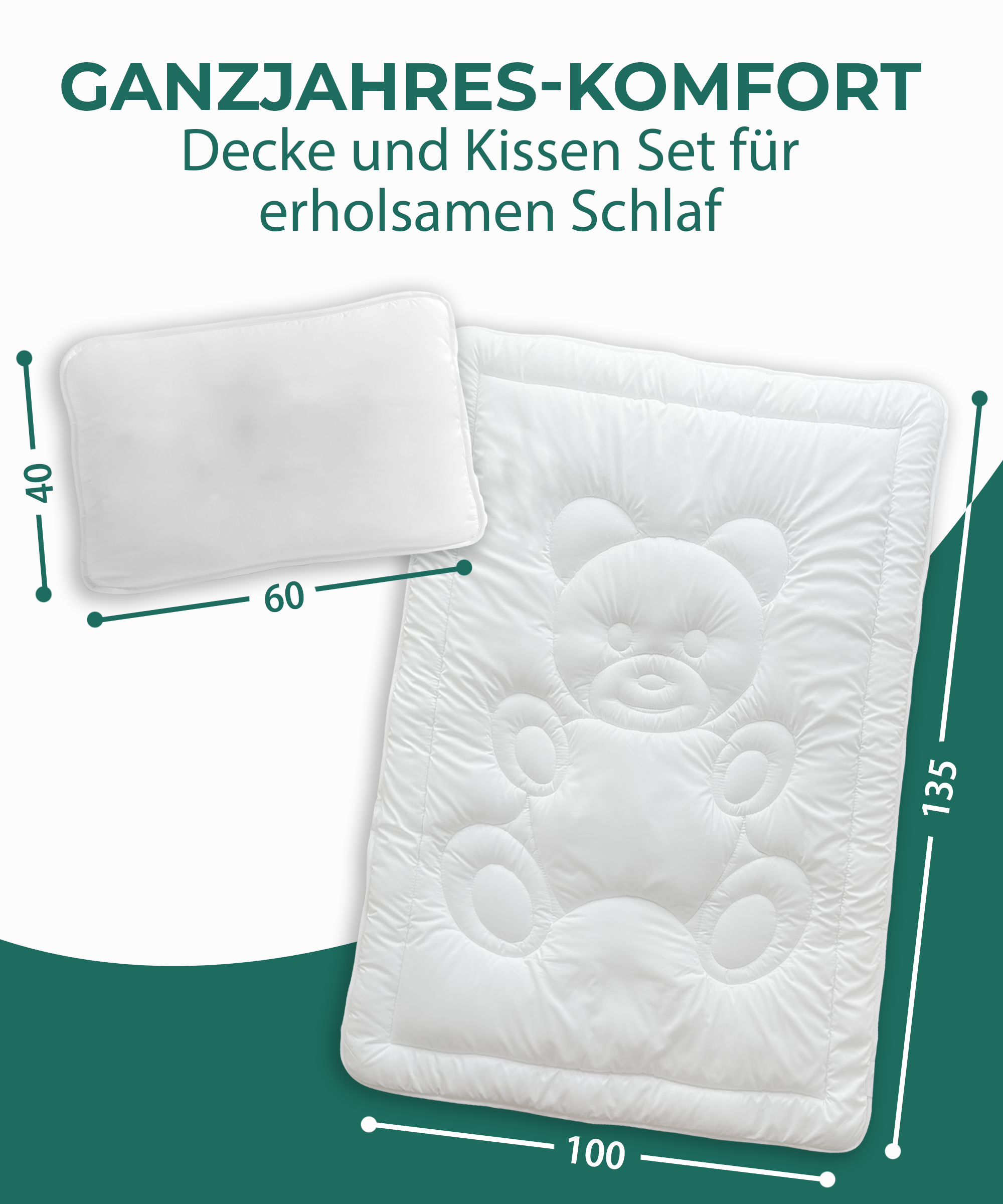 Kinder-Betten-Set 100x135 / 40x60 cm