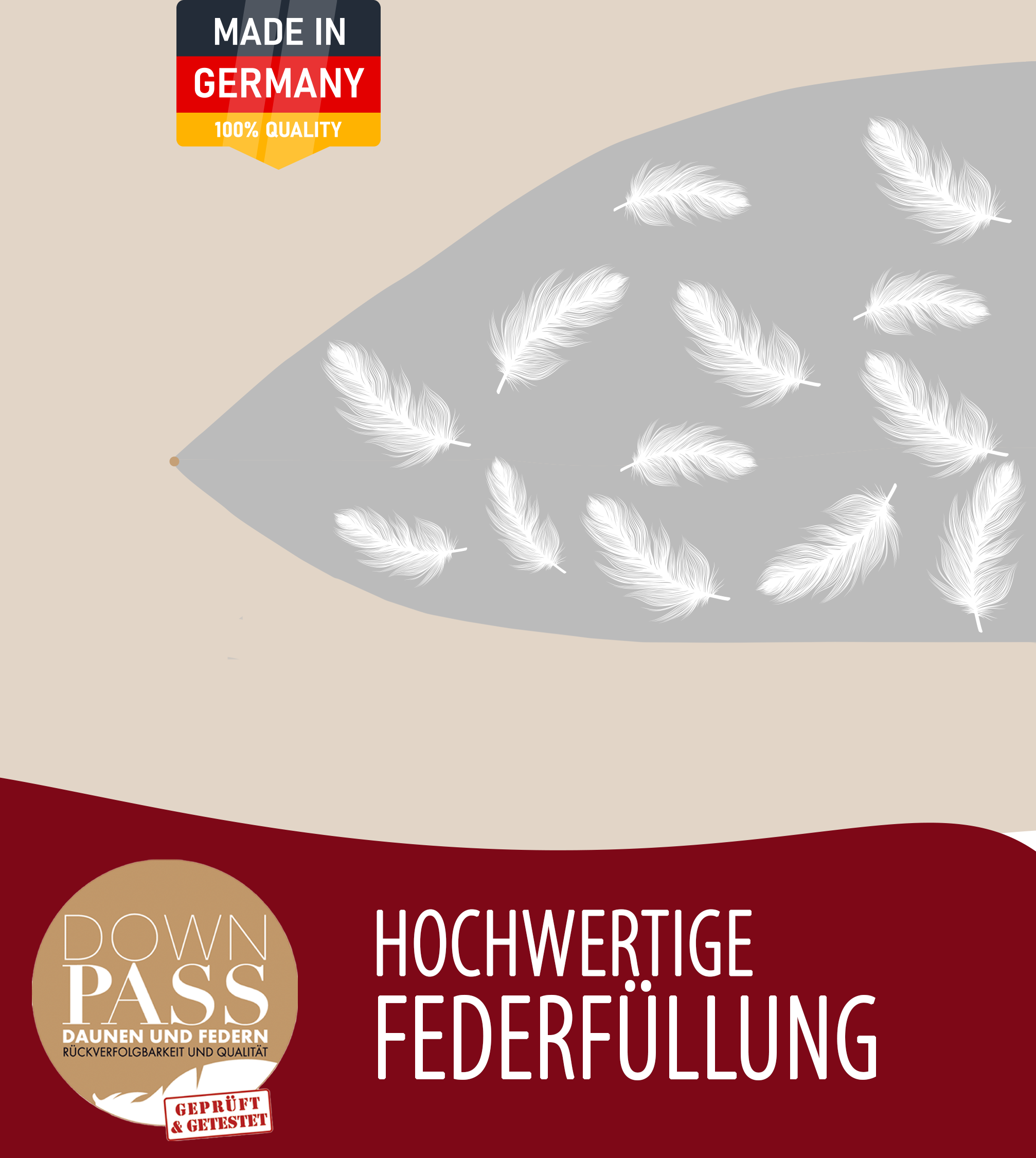 Evan Browns® Federkopfkissen - 100% Federfüllung