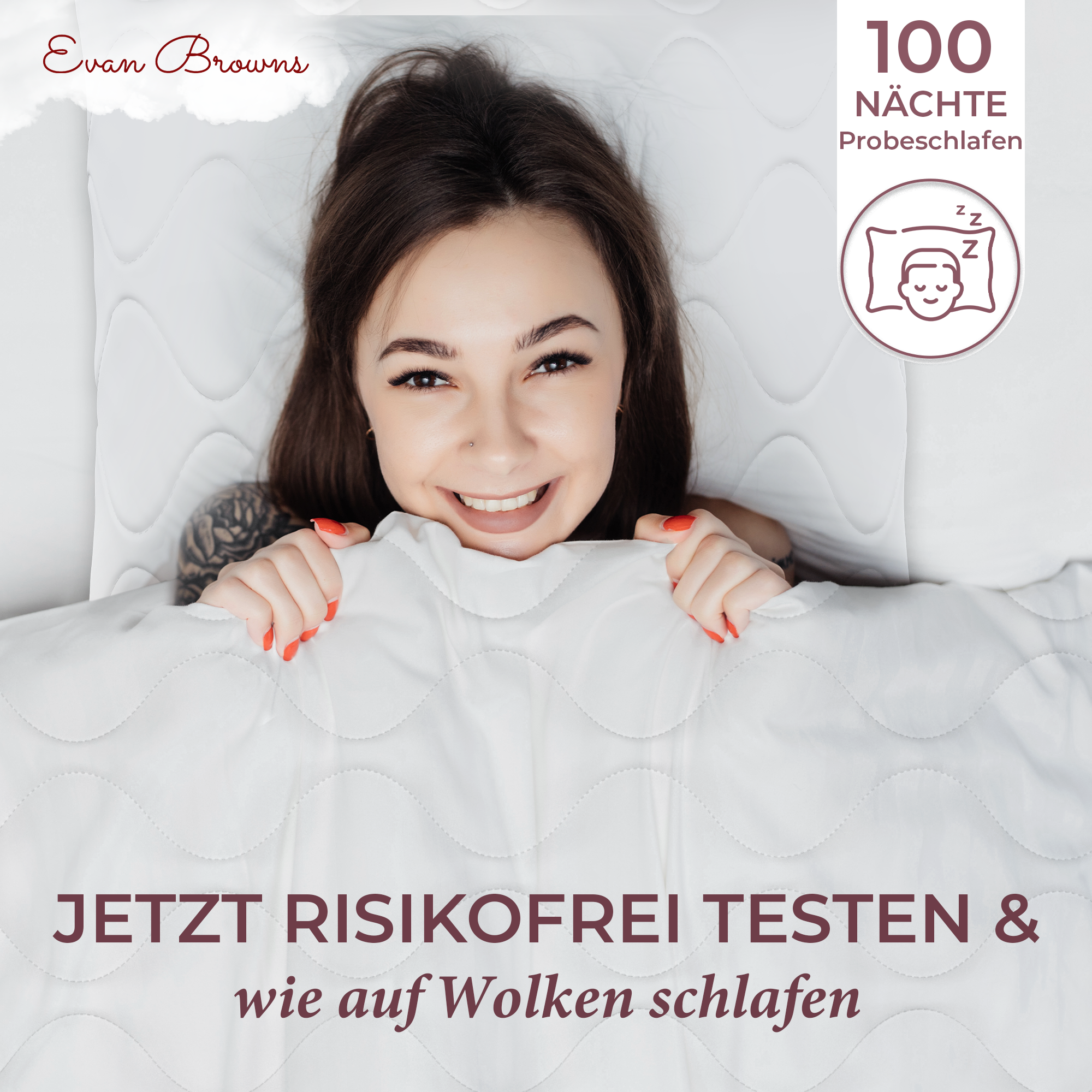 Evan Browns® Set Bettdecke 135x200 / Kopfkissen 80x80 cm