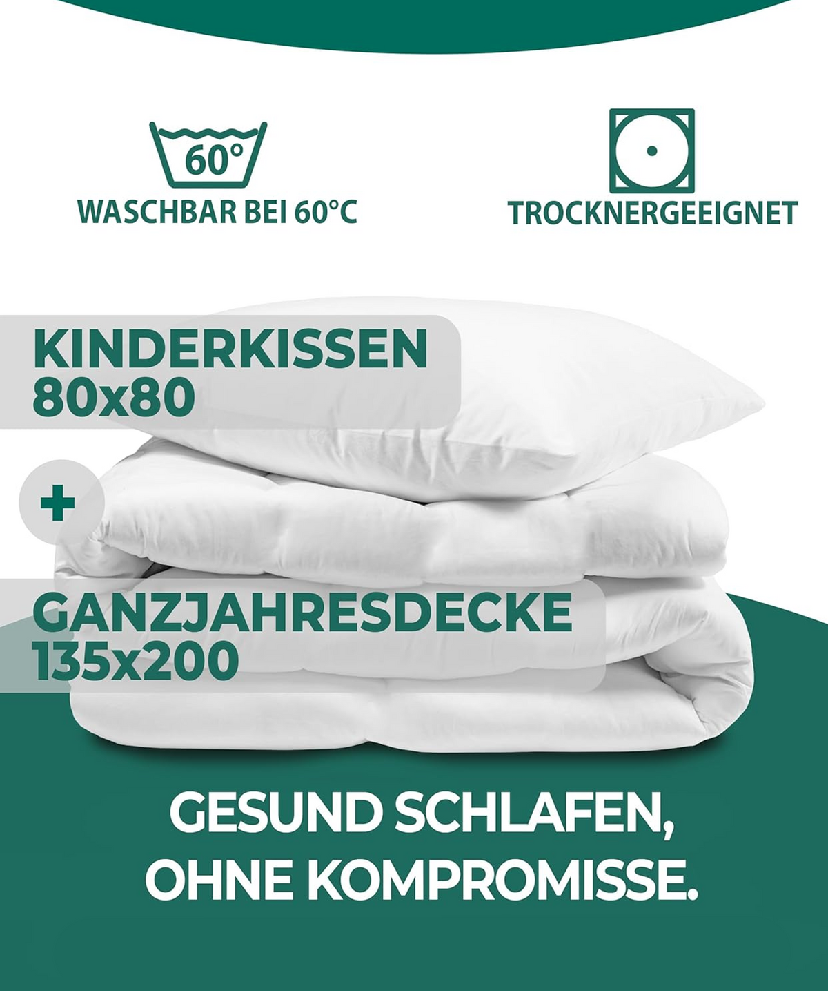 KNERST® Kinder-Betten-Set 135x200 / 80x80 cm – knerst