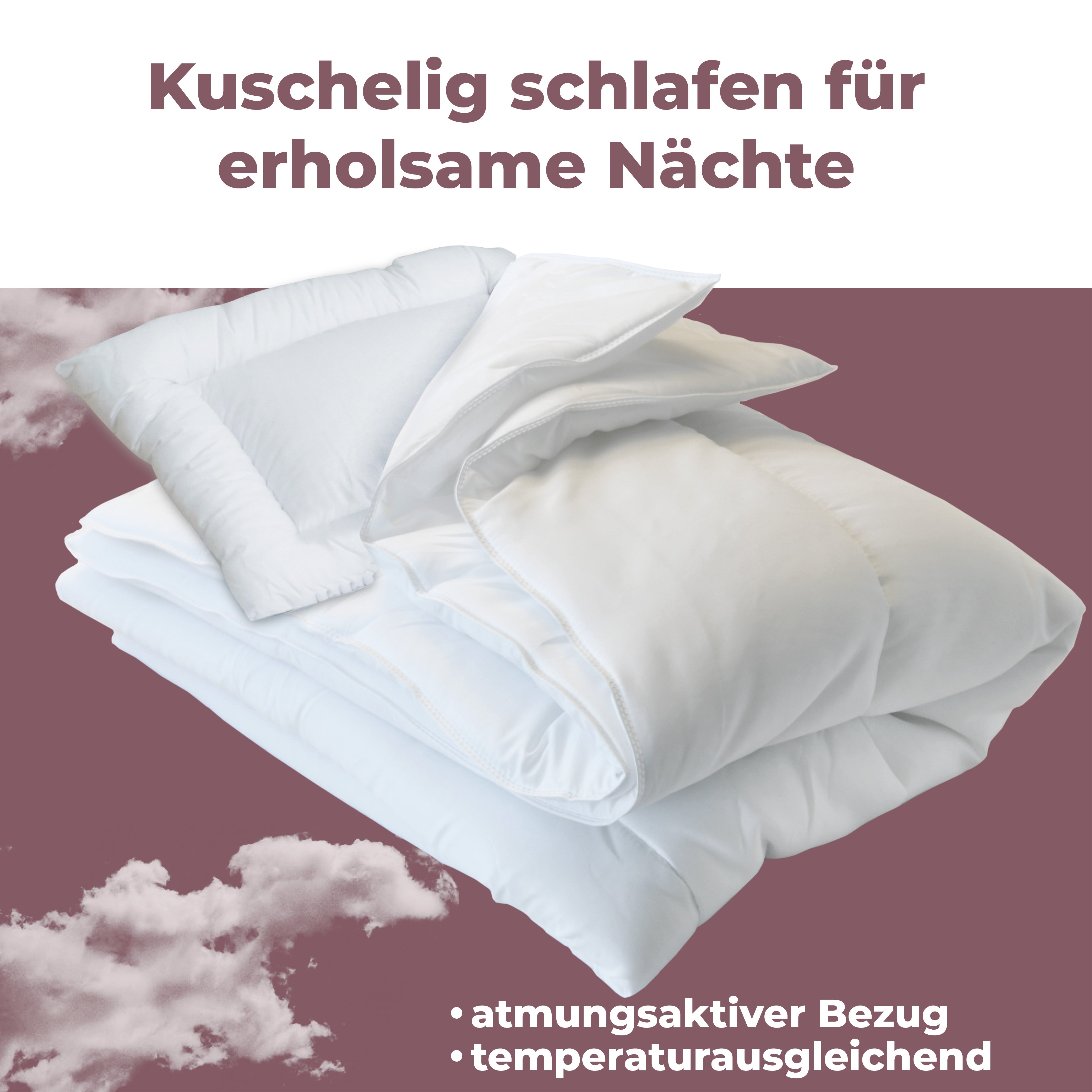 Evan Browns® Set Bettdecke 135x100 / Kopfkissen 40x60 cm