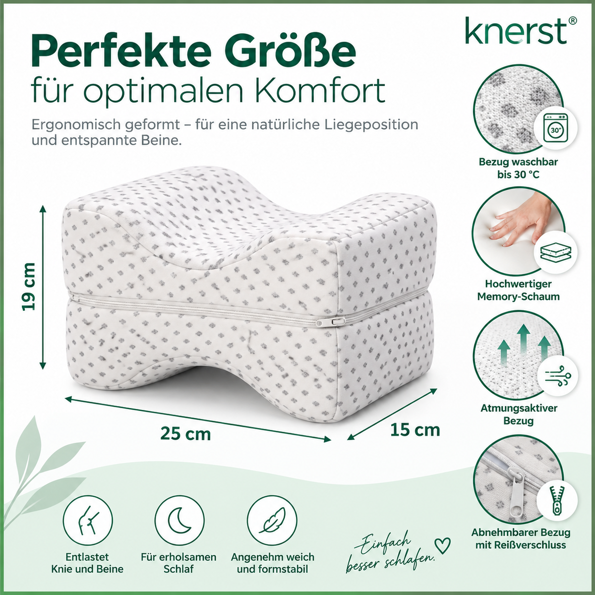 KNERST® Kniekissen aus Memory Foam