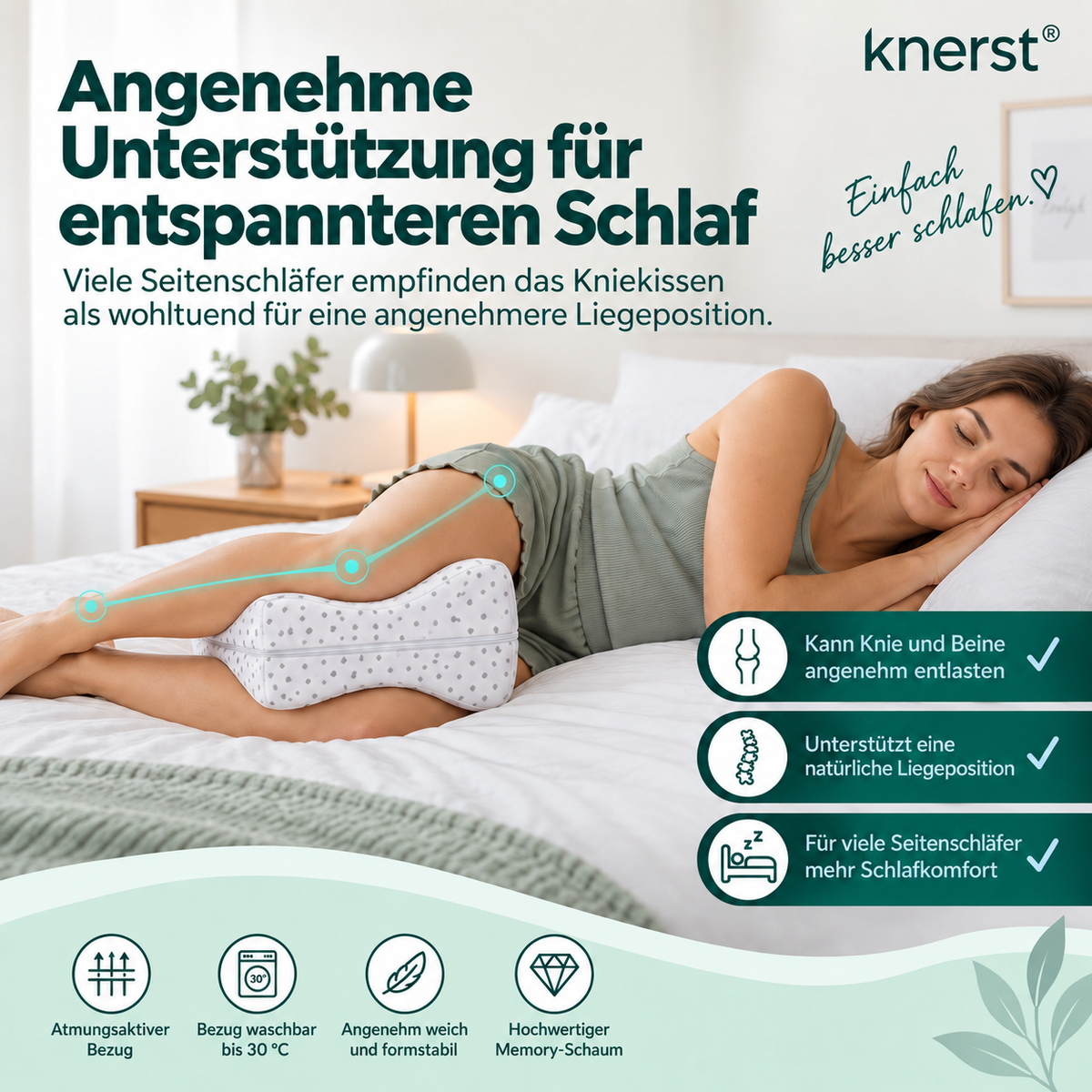 KNERST® Kniekissen aus Memory Foam