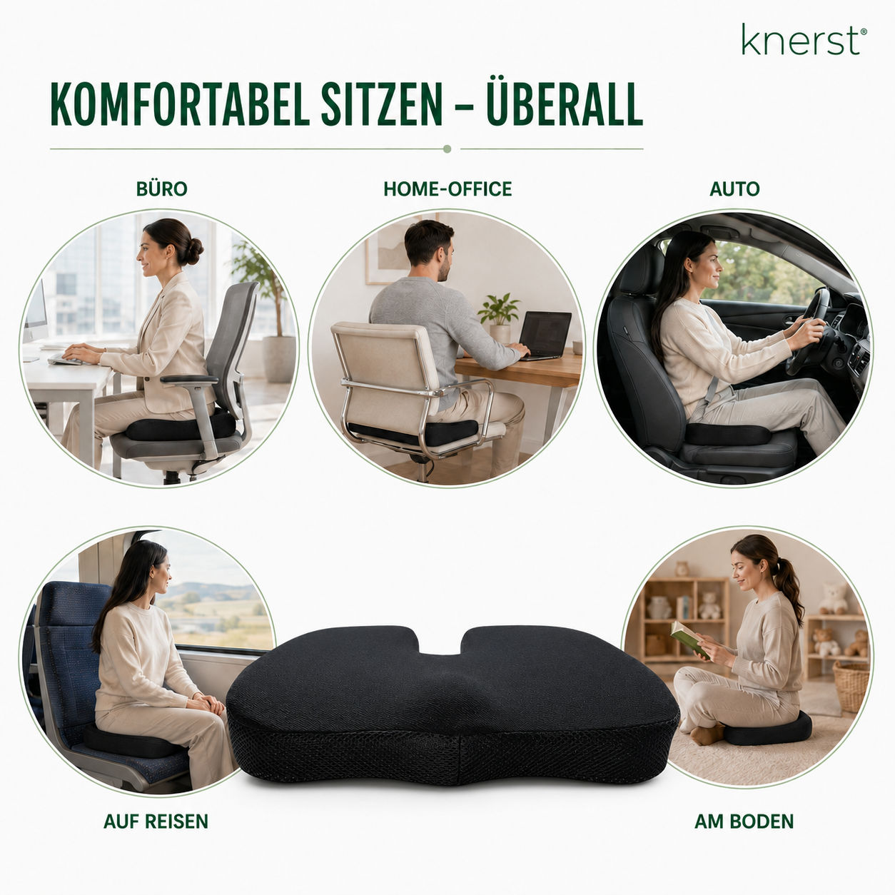 KNERST® Ergonomisches Sitzkissen aus Memory Foam