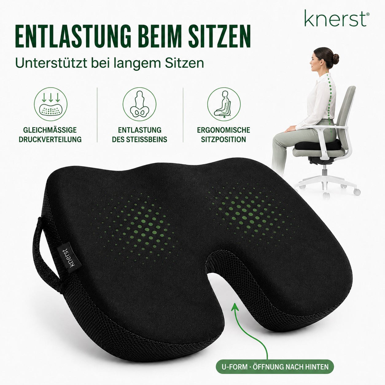 KNERST® Ergonomisches Sitzkissen aus Memory Foam