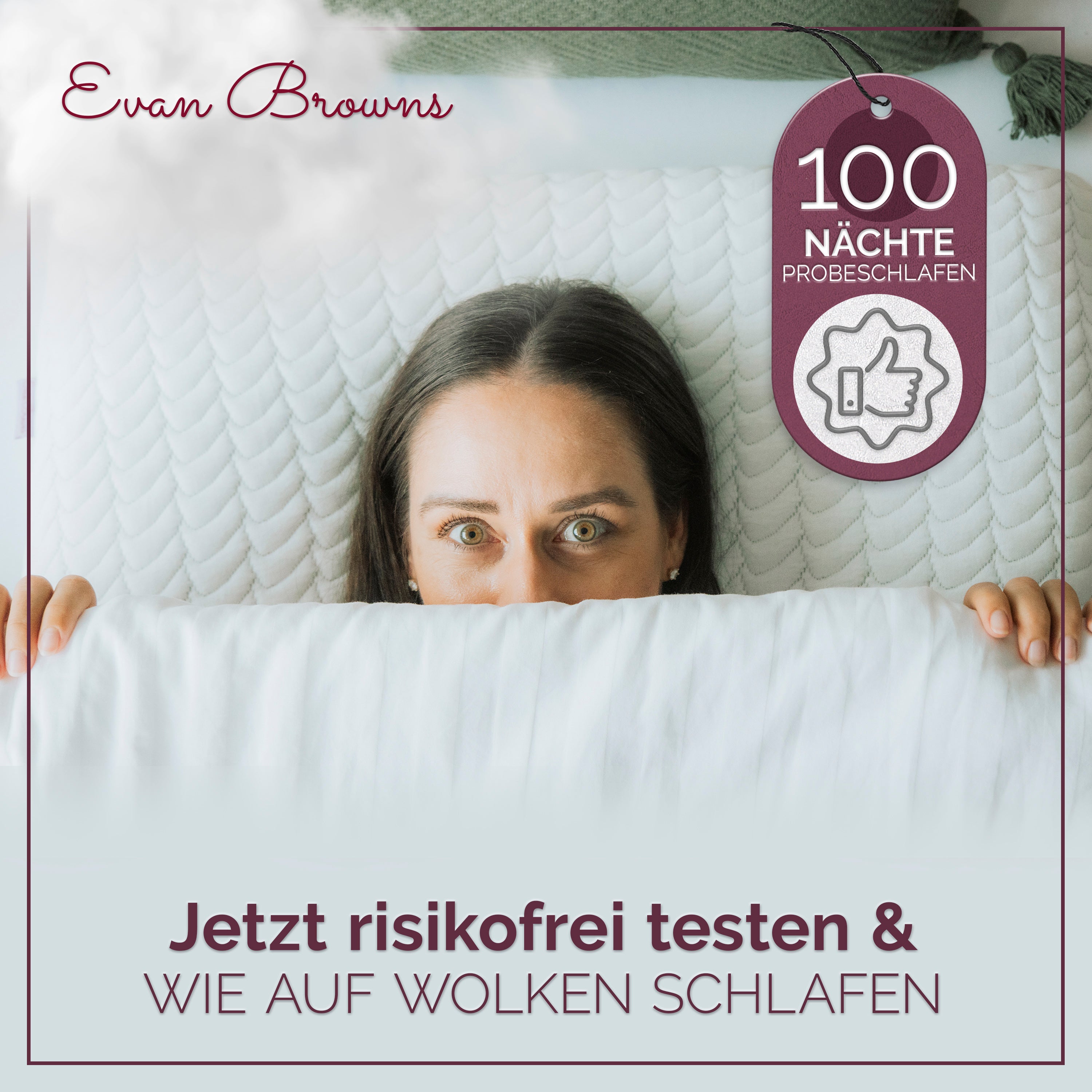 Evan Browns® Memory Foam Kopfkissen - für Bauchschläfer