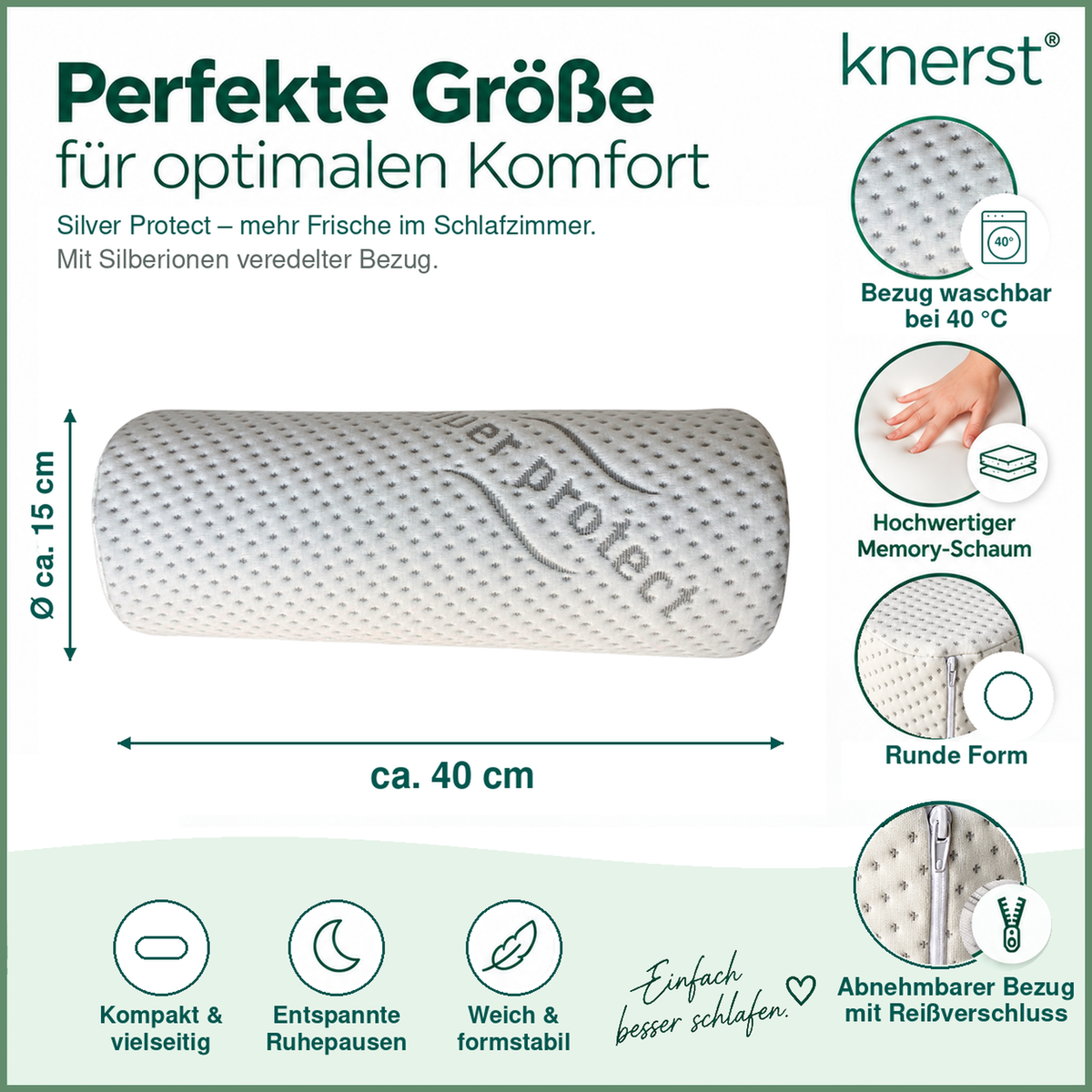 KNERST® Nackenrolle - vielseitiges Stützkissen