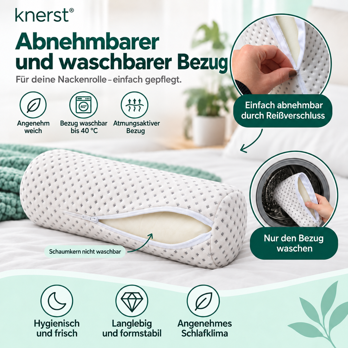 KNERST® Nackenrolle - vielseitiges Stützkissen