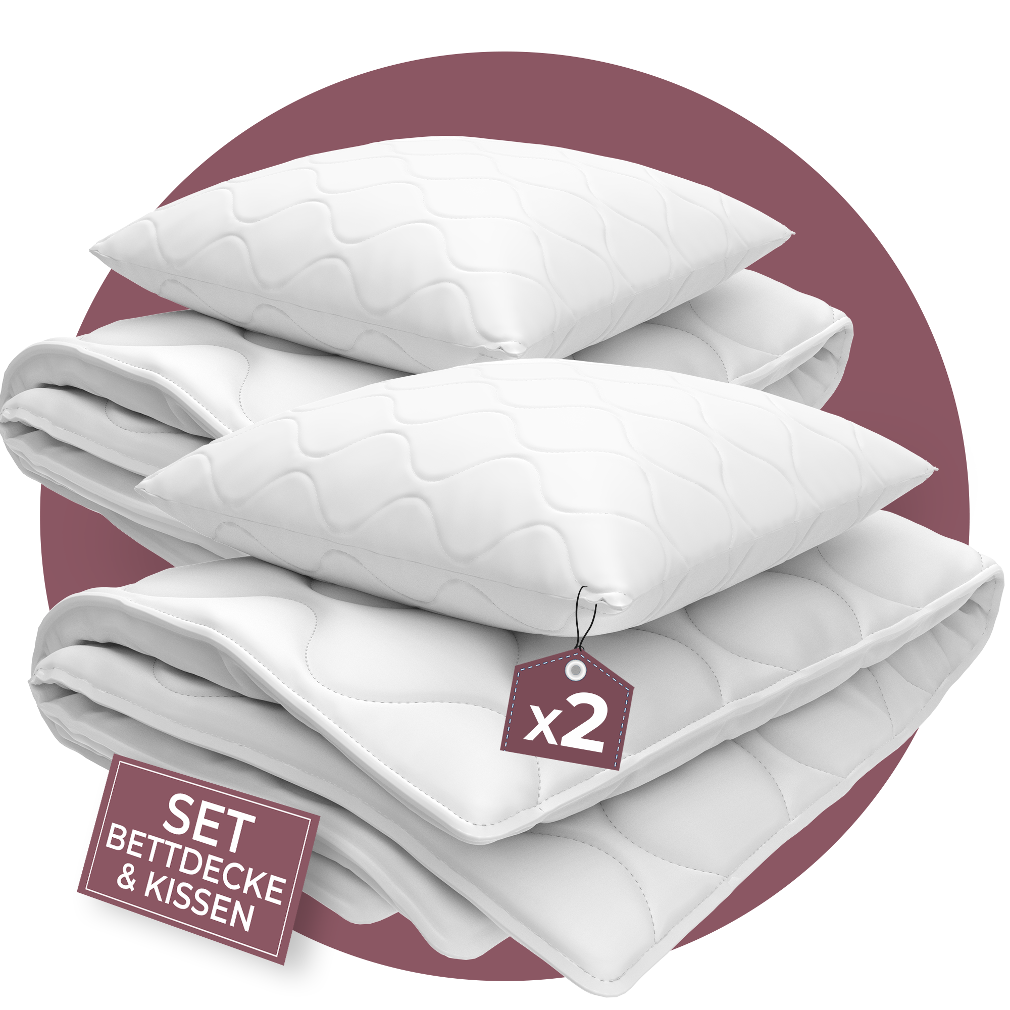 Evan Browns® Set Bettdecke 135x200 / Kopfkissen 80x80 cm